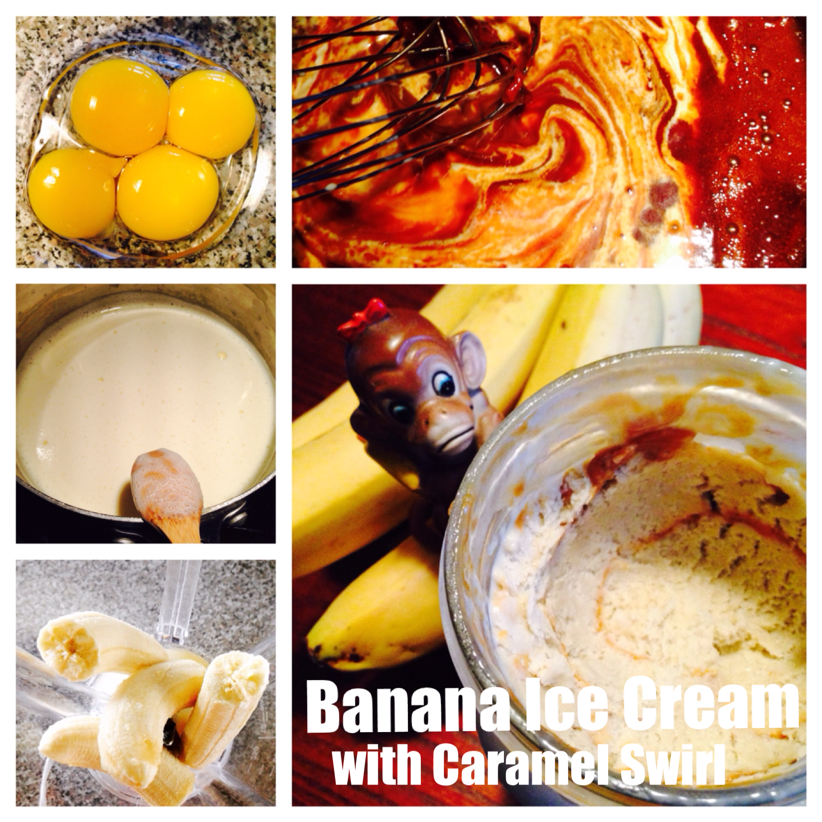 Banana Ice Cream with Caramel Swirl