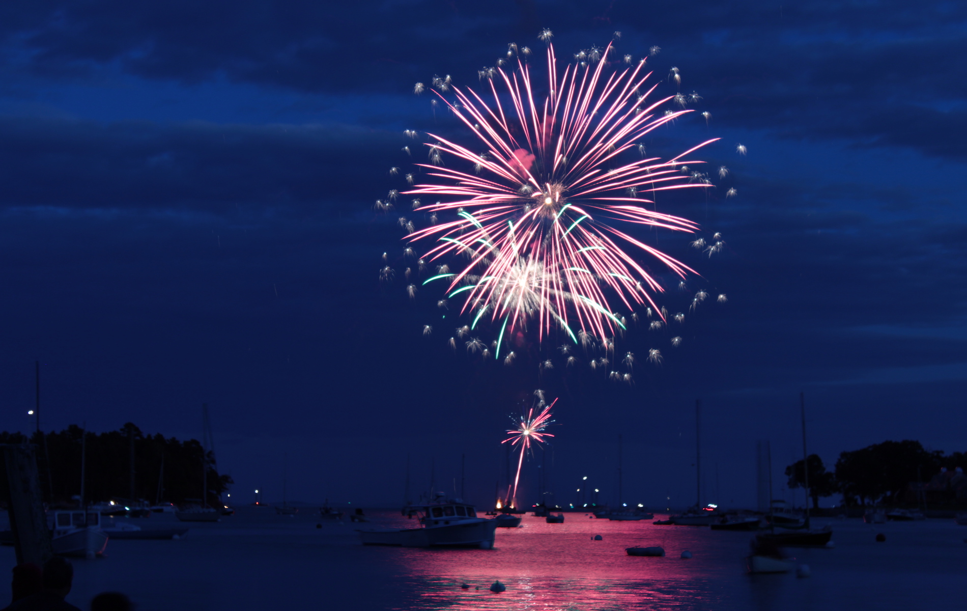 fireworks over the harbor